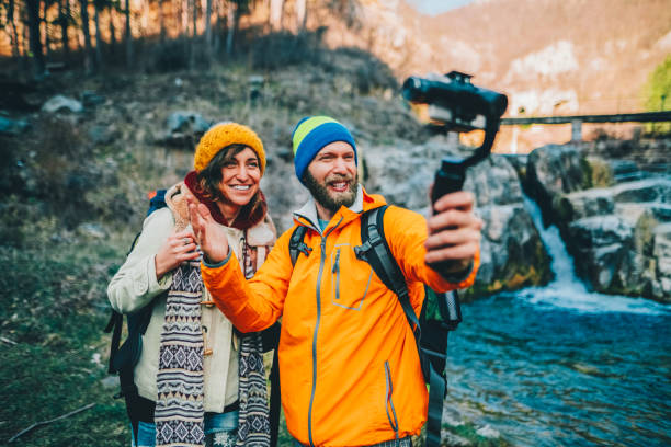 istock Couple on journey taking selfies 2194707429
