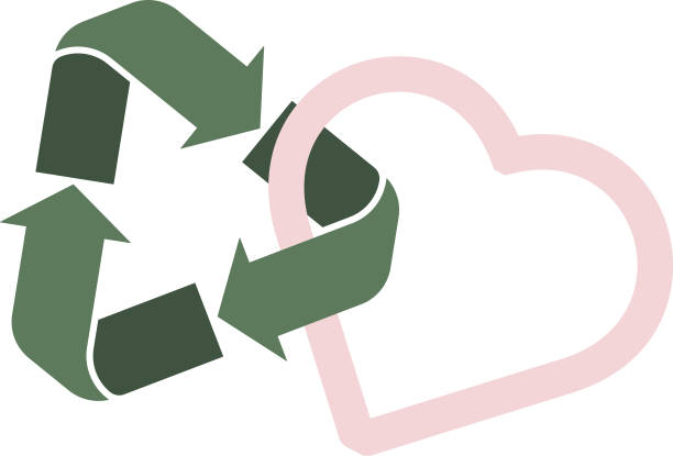 istock Recycling Heart Icon isolated on white background. Sustainable Love Symbol 2194710161