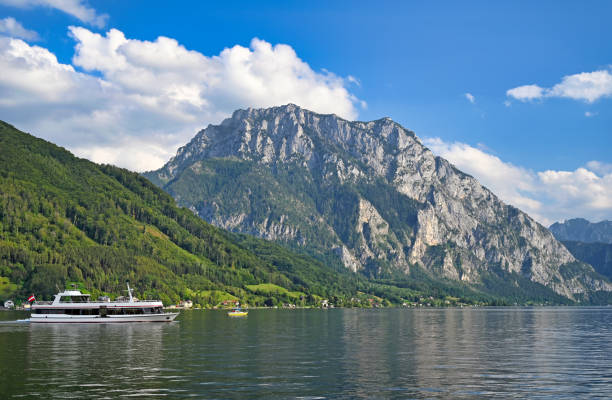 Mountains and Lake Traun Traunsee in Upper Austria