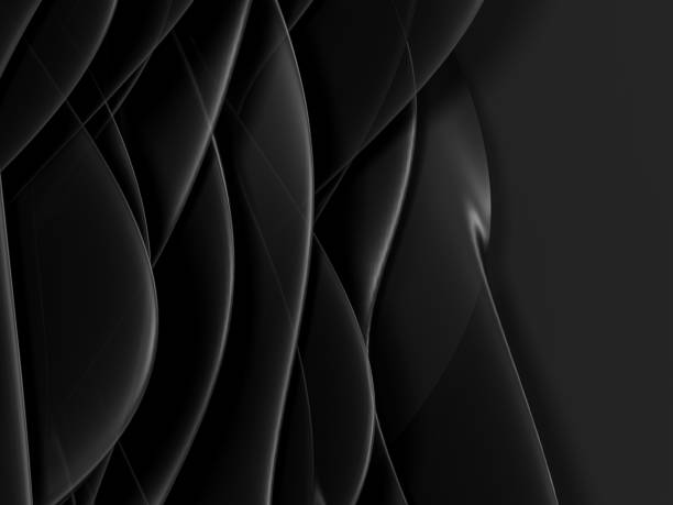 istock Abstract black wave motion background. Technology wavy line with glowing light 3d illustration 2194713005