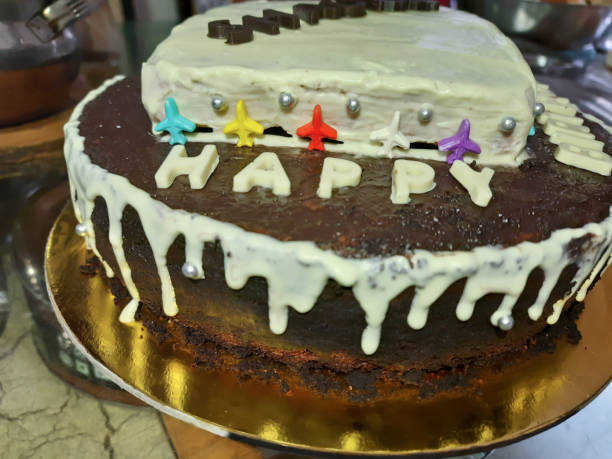 istock Yummy home made black forest cake decorated with whipped cream and cherries. 2194714665