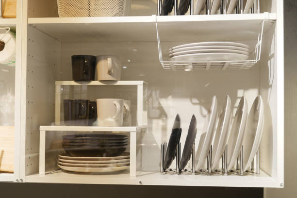 A Neatly Organized Display of Kitchen Dishware for an Elegant Culinary Experience