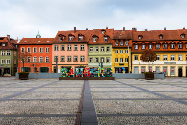 Bamberg, Germany - October 31, 2024: Letters Bamberg on the market square in Bamberg in bavaria in Germany