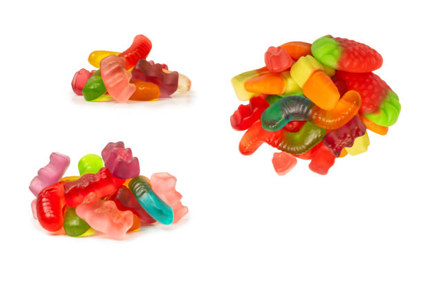 istock Assorted colorful gummy candies isolated on a white background. Top view. Jelly  sweets. 2194716352