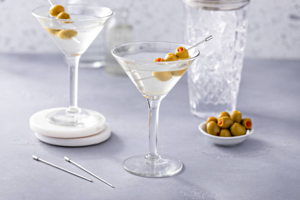 istock Martini cocktail with vodka, vermouth and olive garnish 2194719569