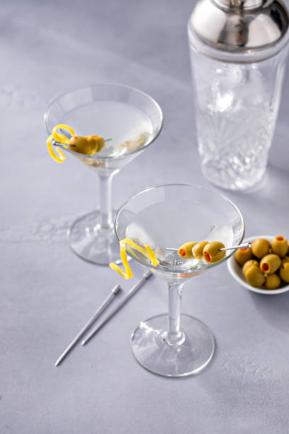 istock Lemon drop martini cocktail with olives and a lemon twist 2194719589