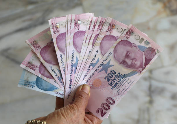 istock Woman Hand Holding Turkish Lira Banknotes 2194723745