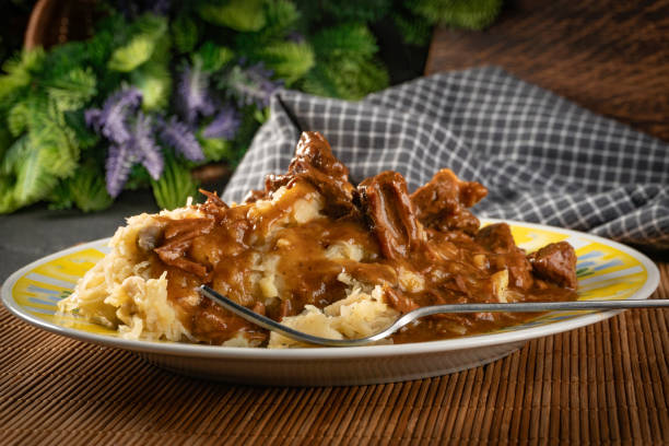 istock Chunky beef stew with savory sauce. 2194727136