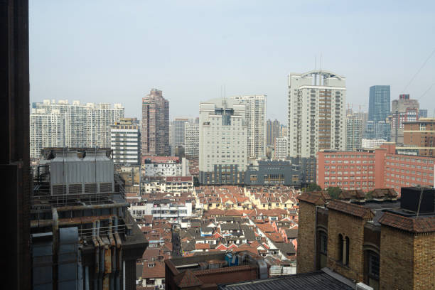 Shanghai, China. January 7, 2025. aerial view in the city center