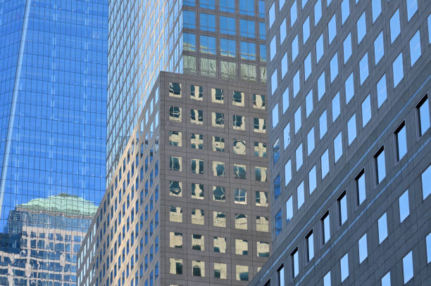 Modern Business Office Buildings Reflecting, New York City