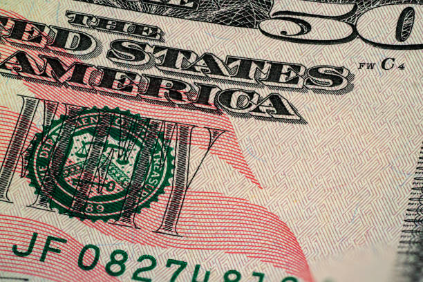 istock Detailed view of a fifty dollar bill featuring intricate design elements 2194730648