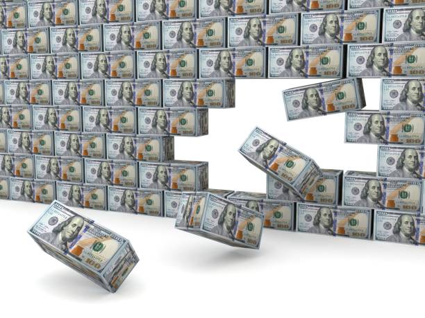 Money wall brick dollar us currency finance