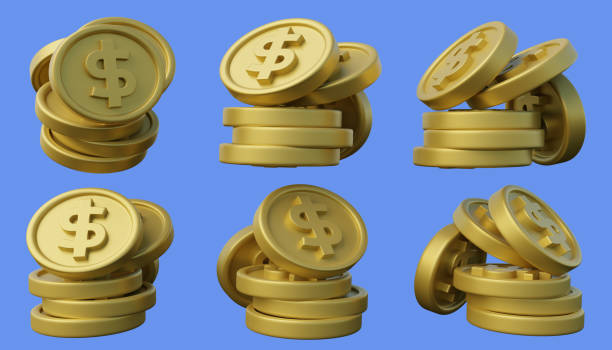 istock 3d illustration of dollar coin money light blue background, 3d rendering 2194736811