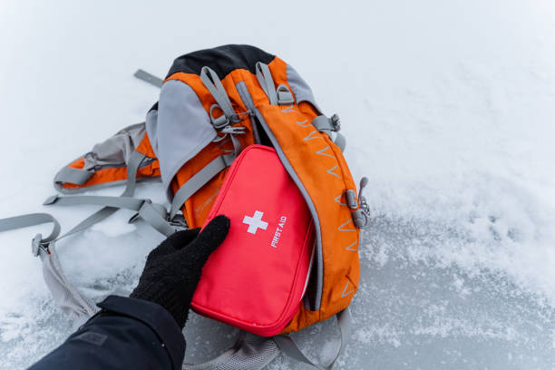 istock Essential First Aid Kit and Versatile Backpack for Thrilling Winter Adventures in Snowy Environments and Challenging Terrain for the Ultimate Outdoor Experience 2194738047