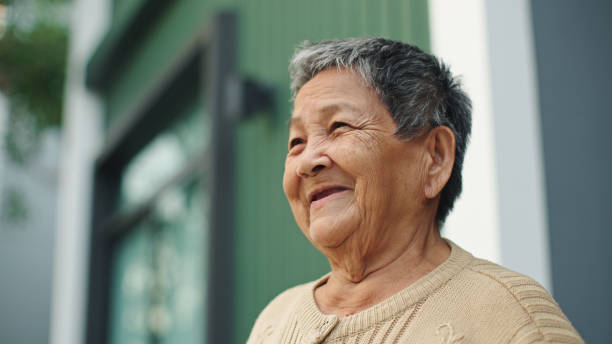 istock Elderly receive a box home delivery. 2194743575