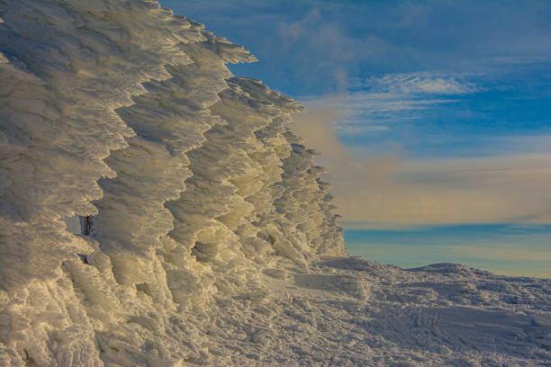 huge white icicles frozen winter world