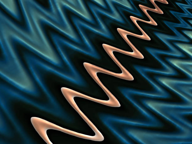 Abstract  Futuristic Wave Pattern Progress Ladder of Success Step Career Winning Guidance VIP Ideas Noise Frequency Maze Exit Climbing Growth Find a Way Stand Out Background Dark Blue Teal Coral Orange Beige Black Color Gradient Slanted Grooved Texture Close-up Digitally Generated Image Fractal Art for banner, flyer, card, poster, brochure, presentation