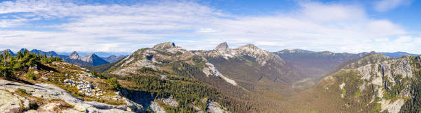 istock Breathtaking Panoramic View of Mountain Ranges in Hope, BC, Canada Under a Clear Blue Sky 2194748516