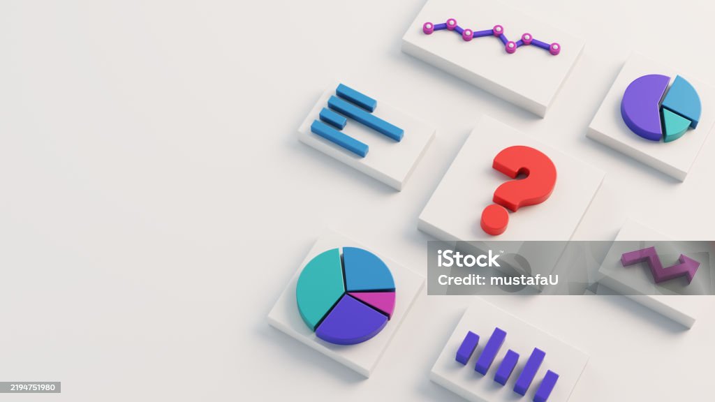 Questions Data Question Mark And 3d Statistics Data Analysis Chart Graphic On White ...
