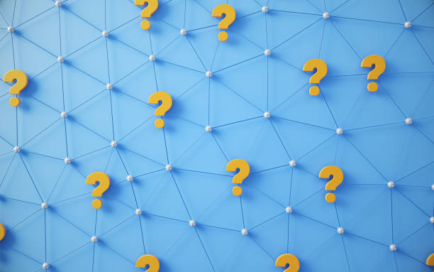 istock Question Mark with Connect the Dots on Blue Background. Abstract connections and dots on background. Network and communication technology. 2194752025