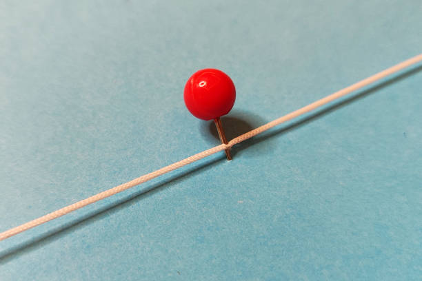 istock Business network made by string and pin. Connection concept on blue background. 2194752224