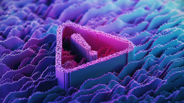 istock Warning Sign Graph on abstract digital landscape. Financial Technology. Risk and Danger. 2194752255