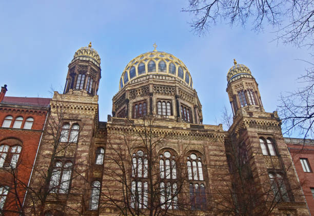 The exterior of Helsinki Synagogue, designed by Jac Ahrenberg and completed in 1906. It is located in the Kamppi district of central Helsinki, Finland.