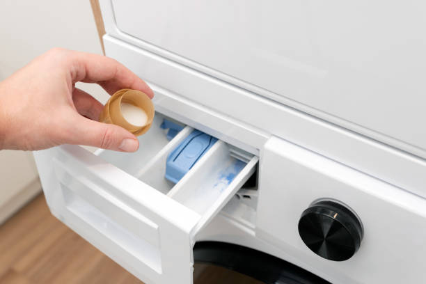 istock White washing machine in a utility room 2194761481