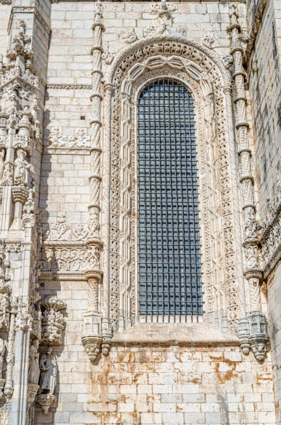 The Jeronimos Monastery (or Hieronymites Monastery), example of the late Portuguese Gothic Manueline style of architecture in Lisbon, Portugal, erected in the early 1500s is classified as a UNESCO World Heritage Site