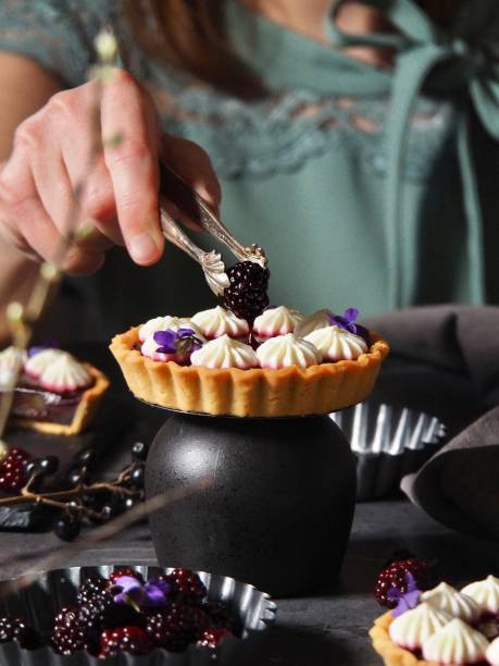 istock Blackberry tart with whipped cream cheese 2194771496
