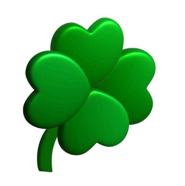 istock Green clover leaves 3D shamrock. St. Patrick's Day element render in plastic style. Cartoon illustration isolated on white background. Traditional Irish symbol. 2194772862