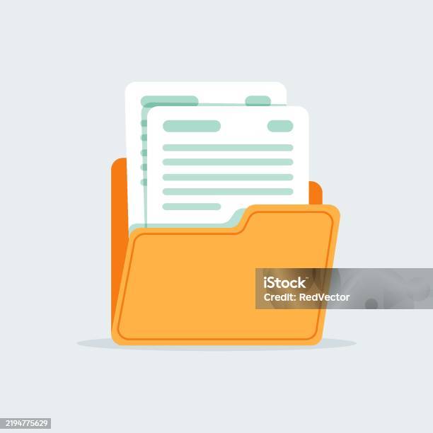 File Folder Stock File Folder Open Binder Directory With Business Documents Information ...