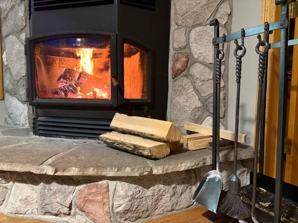 istock Fireplace in the winter 2194777865