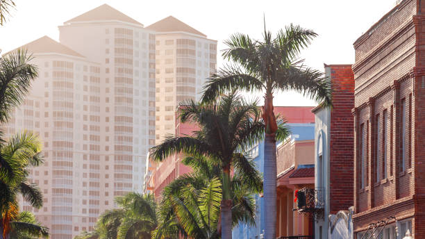 Historic River District in Fort Myers, Florida, USA