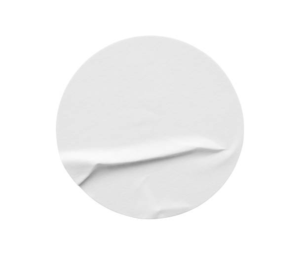 istock Blank white round paper sticker label isolated on white background 2194784017