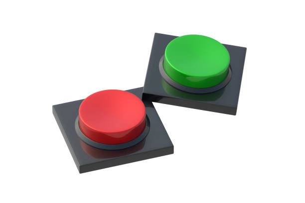 Blank red industrial push button.