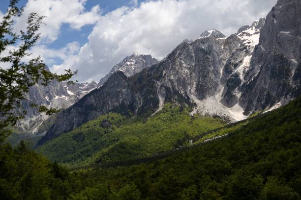 istock Majestic mountain range with lush forests. 2194799220