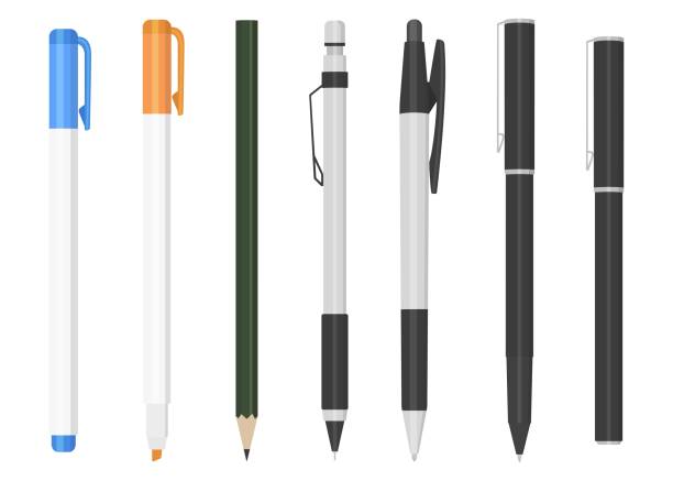 istock Set of Pencil , Mechanical pencil, Highlighter, Ballpoint Pen 2194799282