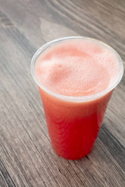 A view of a watermelon agua fresca drink.