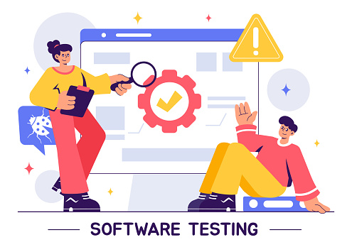 Software Testing Vector Illustration Featuring Application Engineering ...