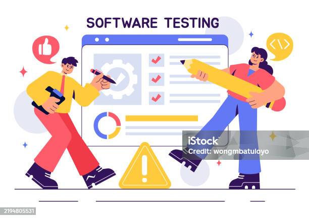 Programming Software Testing Image Software Testing Vector Illustration Featuring Application Engineering ...