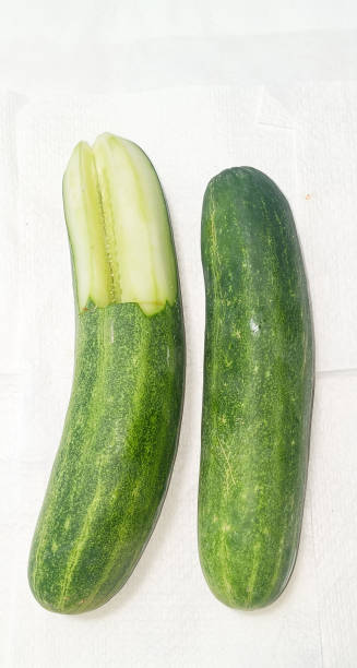 istock Cucumber Vegetable Isolated White Paper 2194808284