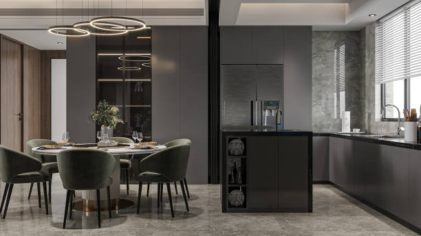 istock Modern Open-Concept Kitchen and Dining Room with Sleek Design 2194811195