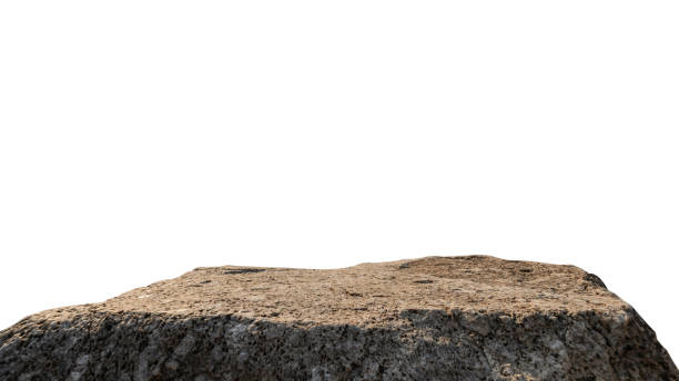 istock Rock isolated, Stone podium, Cliff mountain on white backgrounds well material design exhibition platform and Space montage your product display, Clipping path 2194811382