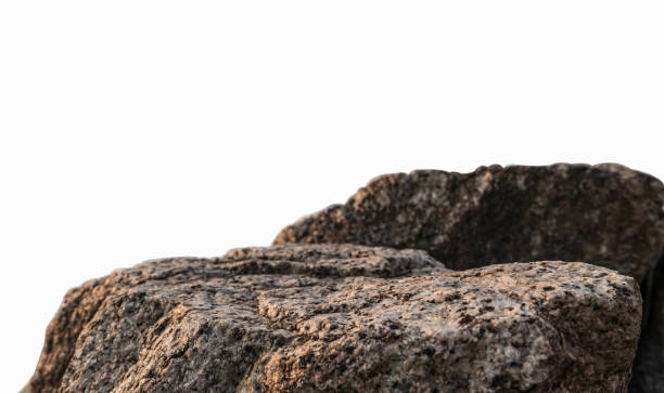 istock Rock isolated, Stone podium, Cliff mountain on white backgrounds well material design exhibition platform and space montage your product display, Clipping path 2194811383