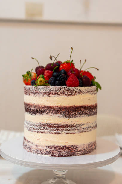 istock Red Velvet Cake with Berries 2194811722