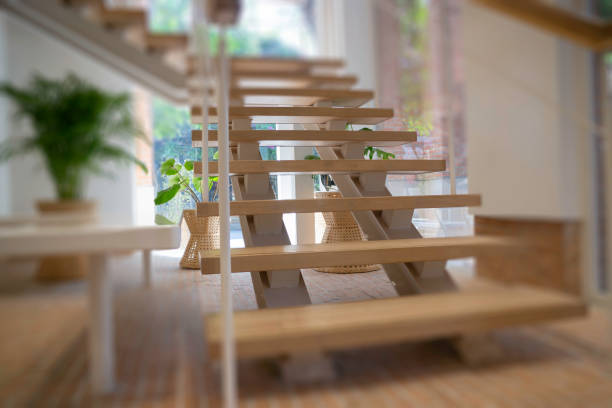 Coffee shop interior with white and wooden concept deisgn, stock photo