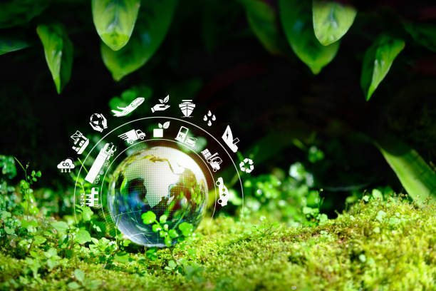 istock The concept of environmentally friendly transportation with clean energy and net zero carbon emissions. Sustainable global transportation by land, air, water, etc. 2194822882