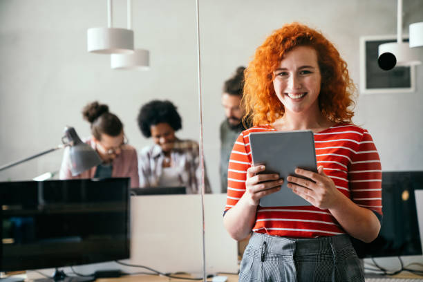 istock Leadership, tablet and hipster startup programmer CEO or manager in the office. Technology planning. 2194825544