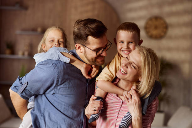 istock Happy family having fun at home. 2194825666